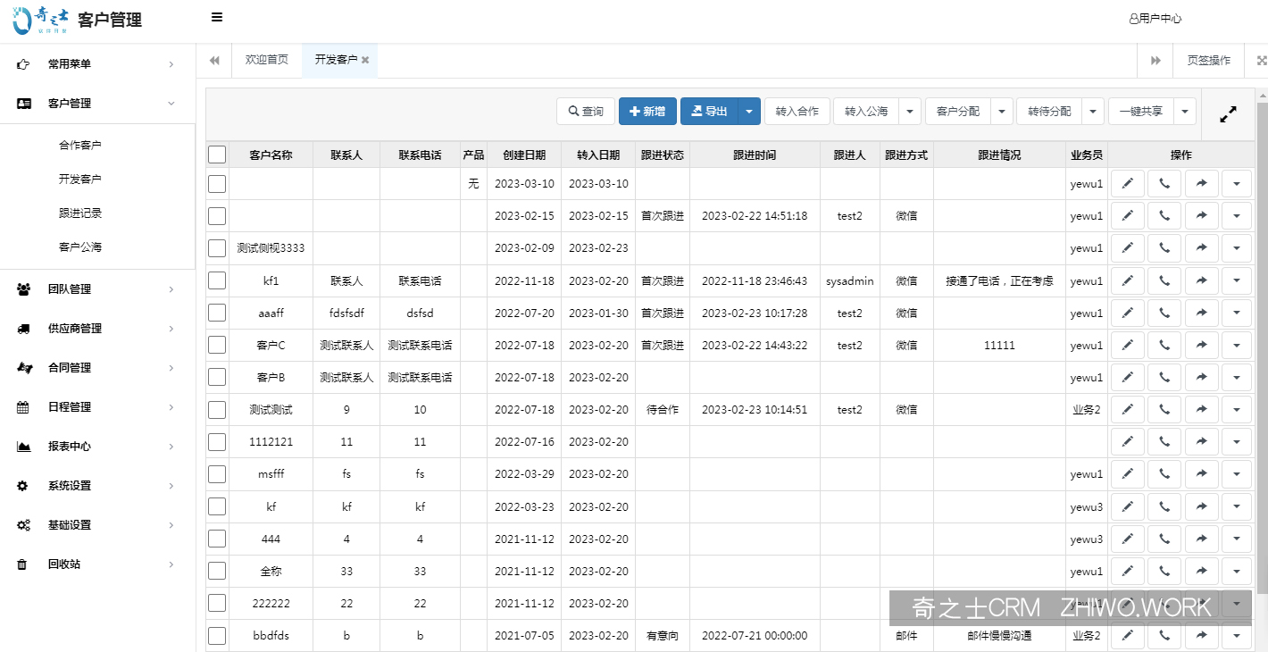 CRM客户软件客户信息管理